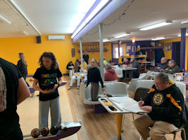 People at the bowling alley.